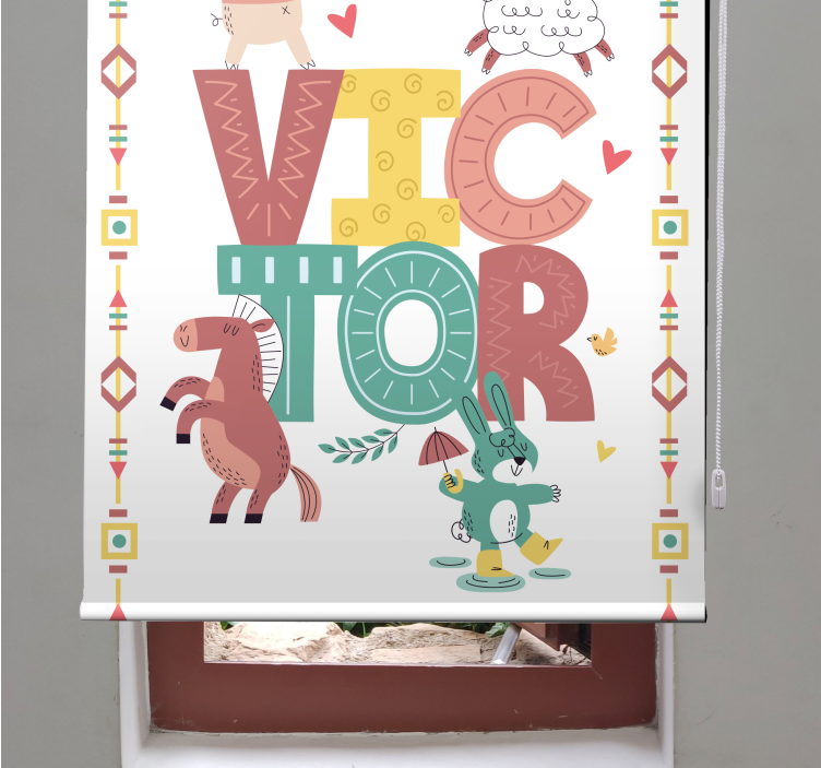 Boho animals with name blind children - TenStickers