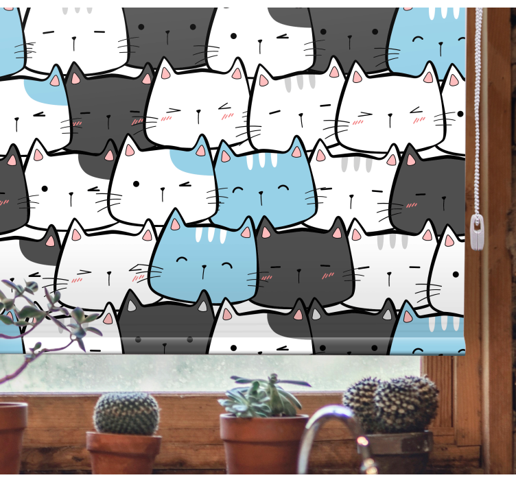 Cute Cat Faces animals blind - TenStickers