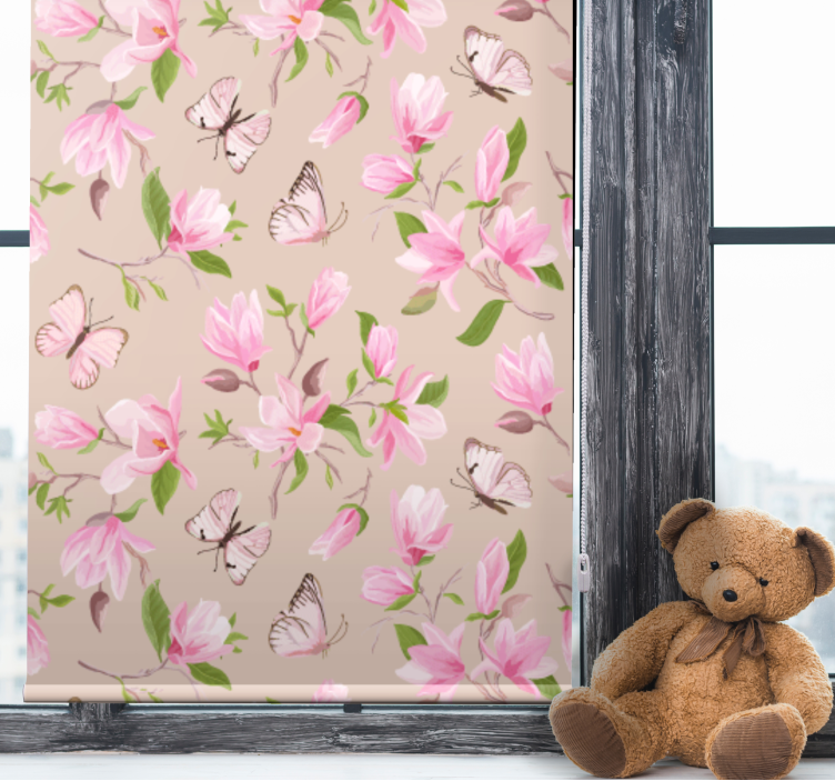 Delicate Floral Butterflies blind flowers and plants - TenStickers