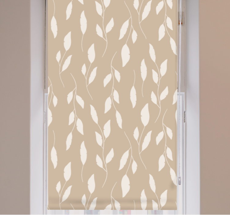 Delicate beige leaf pattern blind flowers and plants - TenStickers