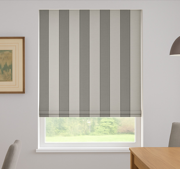 Dining room blind with vertical grey stripes - TenStickers