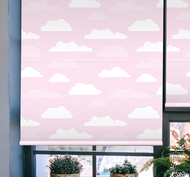 Dreamy pink pattern cloud roller blind - TenStickers