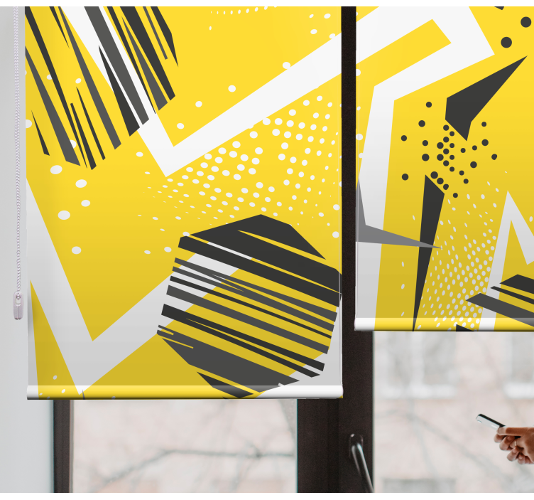 Yellow dynamic geometry modern blind - TenStickers