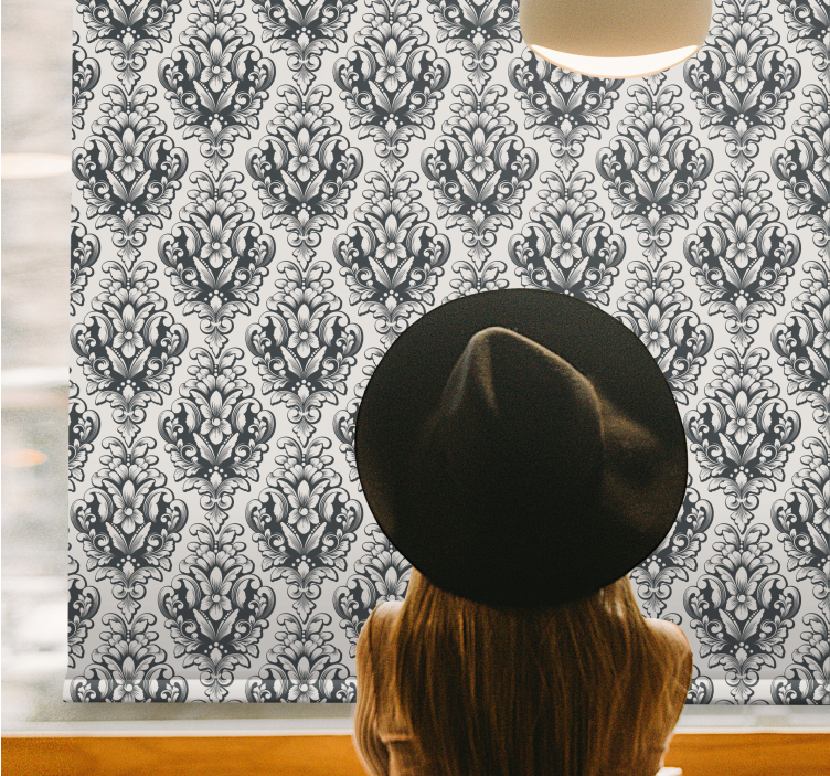 Elegant gray baroque motif classic blind - TenStickers