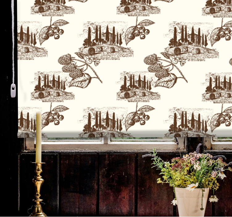 Elegant Grapevine Pattern retro roller blind - TenStickers