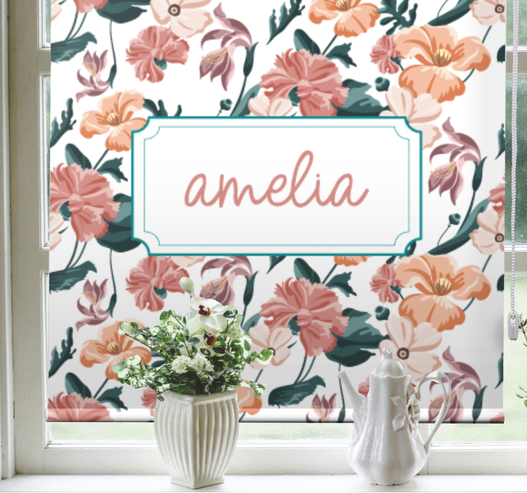 Elegant spring design blind flowers and plants - TenStickers