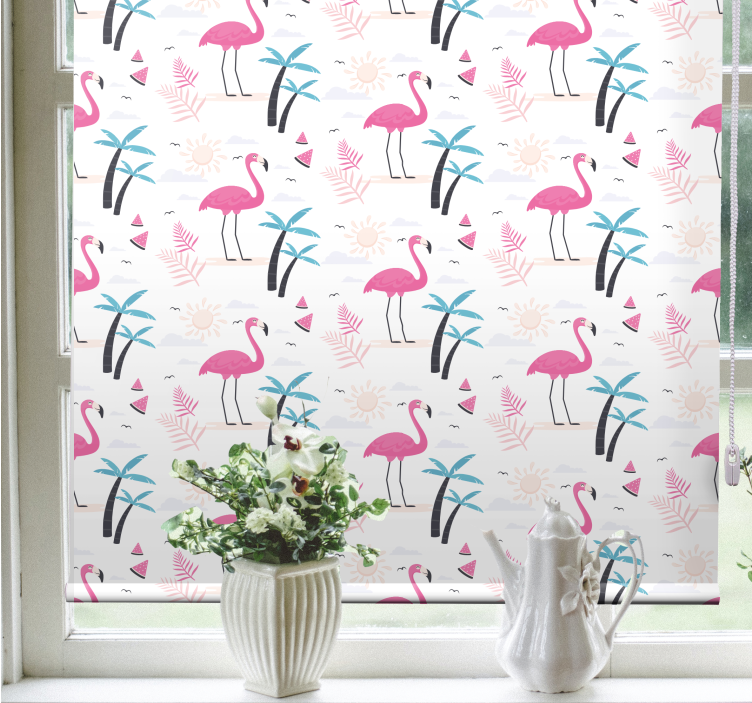 Flamingo Tropical Pattern animals blind - TenStickers