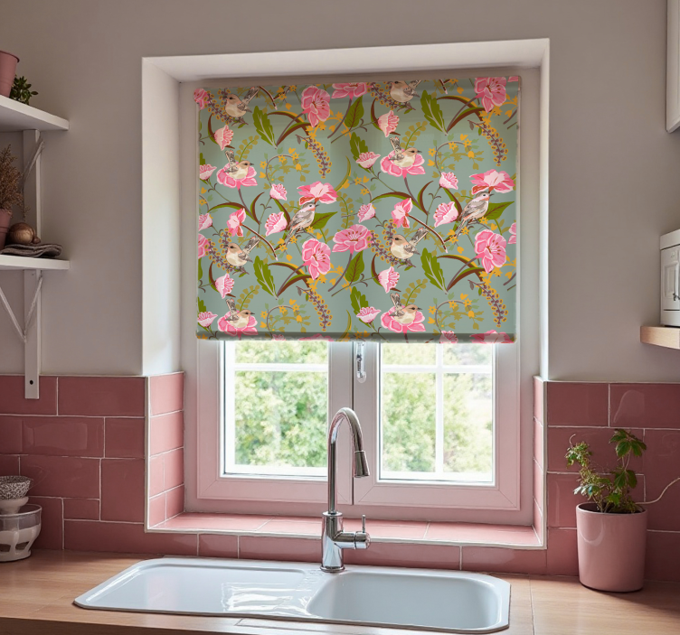 Flowers  blind kitchen - TenStickers
