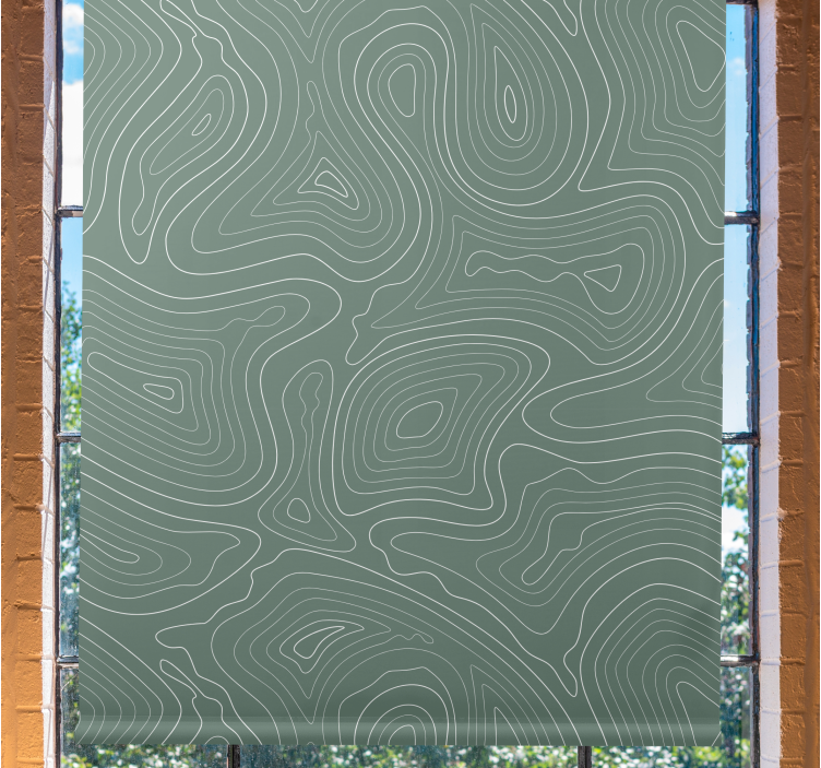 Fluid Topography Lines pattern roller blind - TenStickers