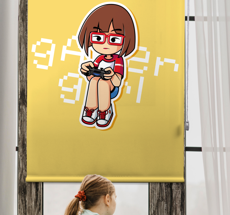 Gamer Girl Illustration blind geek - TenStickers