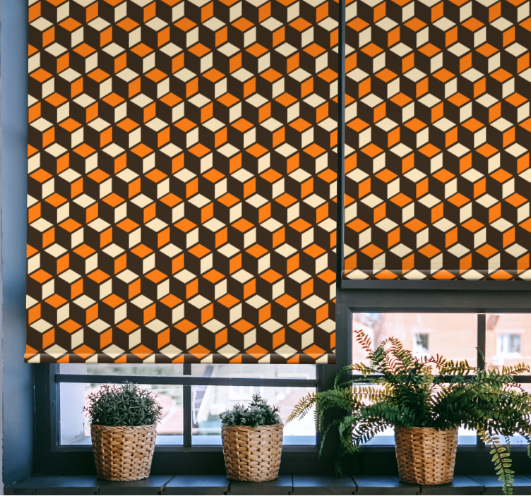 Geometric cube motif modern blind - TenStickers