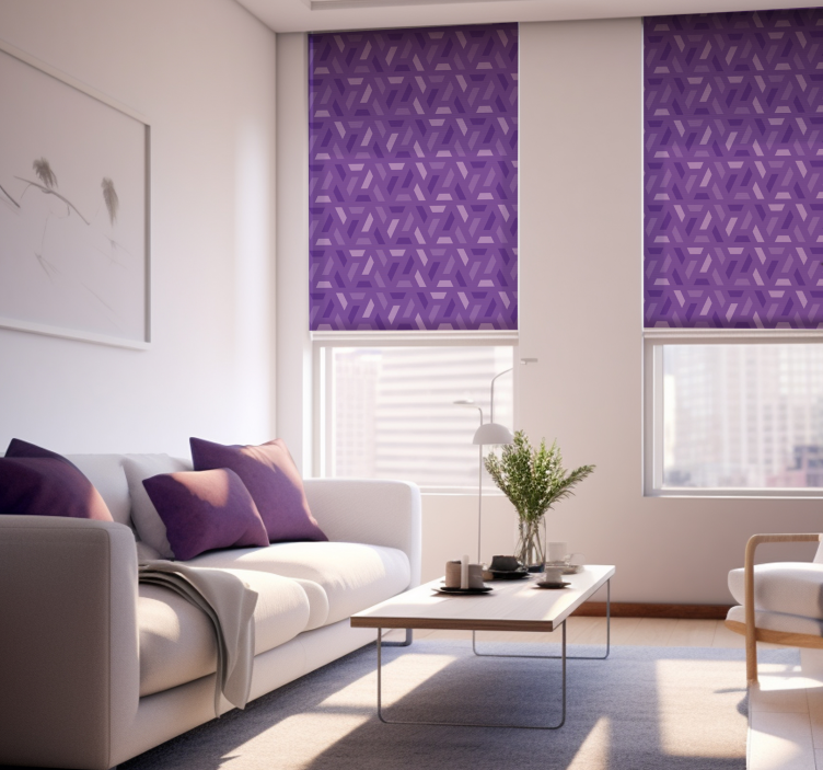 geometric lilac tones Living room blind - TenStickers