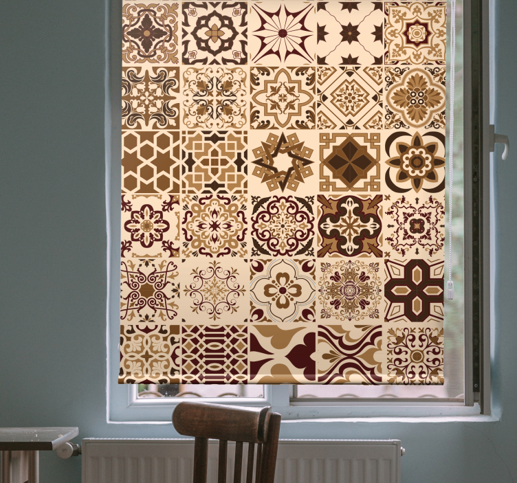 Geometric beige tiles blind - TenStickers