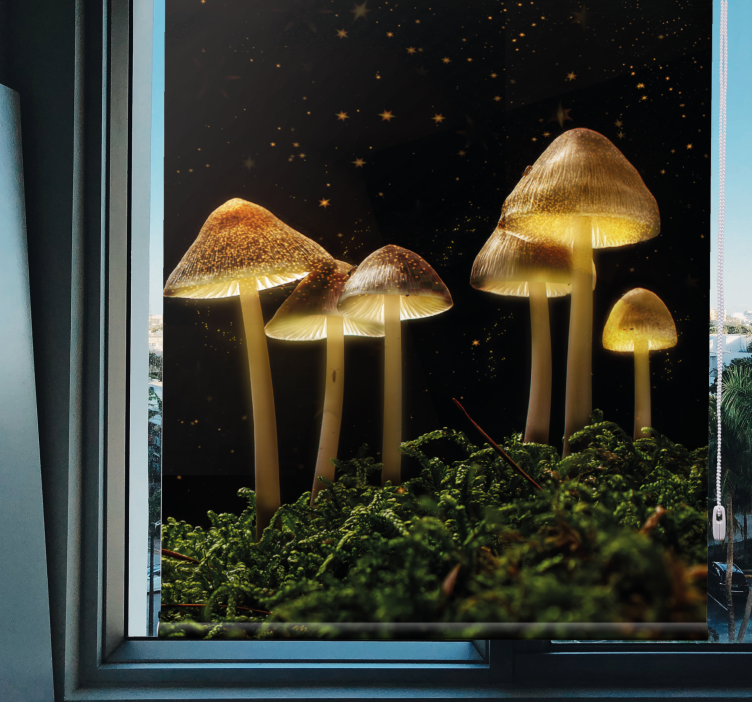 Glowing mushrooms in nature blind - TenStickers