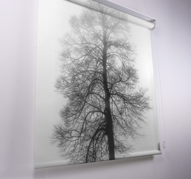 Gray scale tree window blind - TenStickers