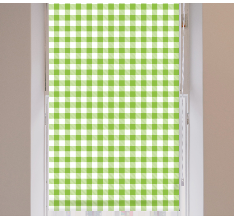 Green checkered pattern blind kitchen - TenStickers