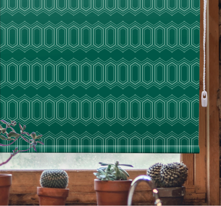 Green geometric pattern pattern roller blind - TenStickers
