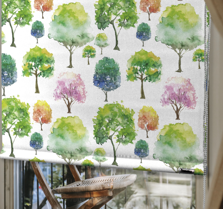 Green tones Tree window blind - TenStickers