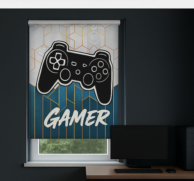 Hexagon Gamer design blind geek - TenStickers