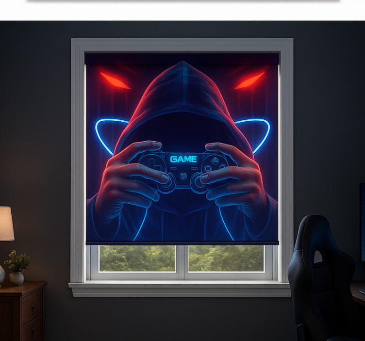 Hooded neon gamer  blind geek - TenStickers
