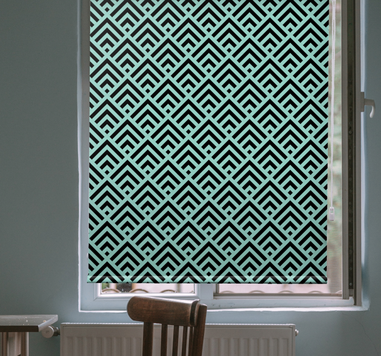 Irregular aquamarine lines pattern Nordic blind - TenStickers
