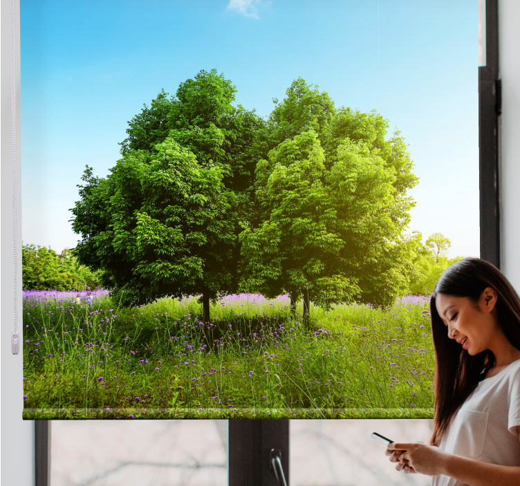 Lush Greenery Scene tree blind - TenStickers