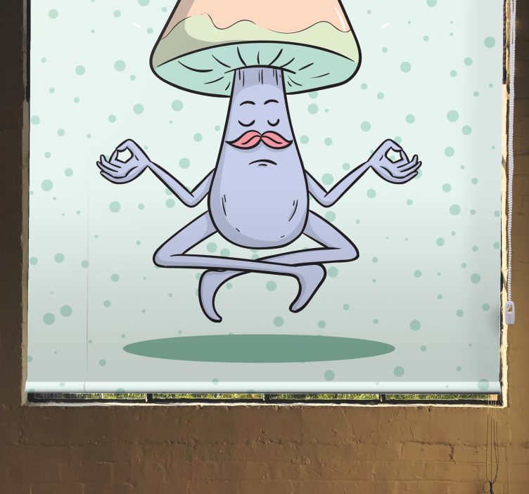 Meditating Mushroom Character fun blind - TenStickers