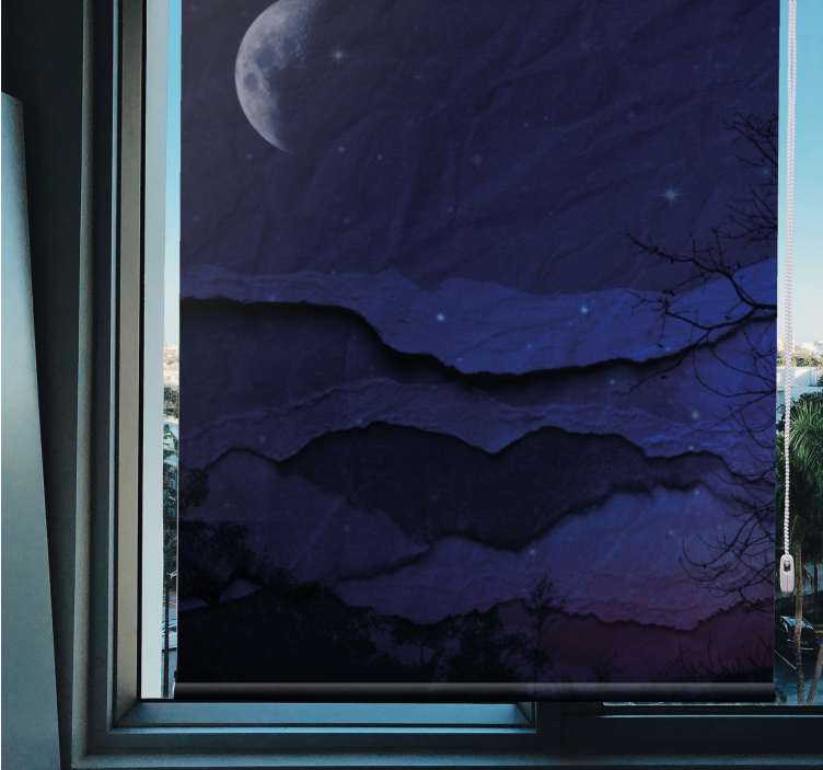 Moonlit layered skyline blind original - TenStickers