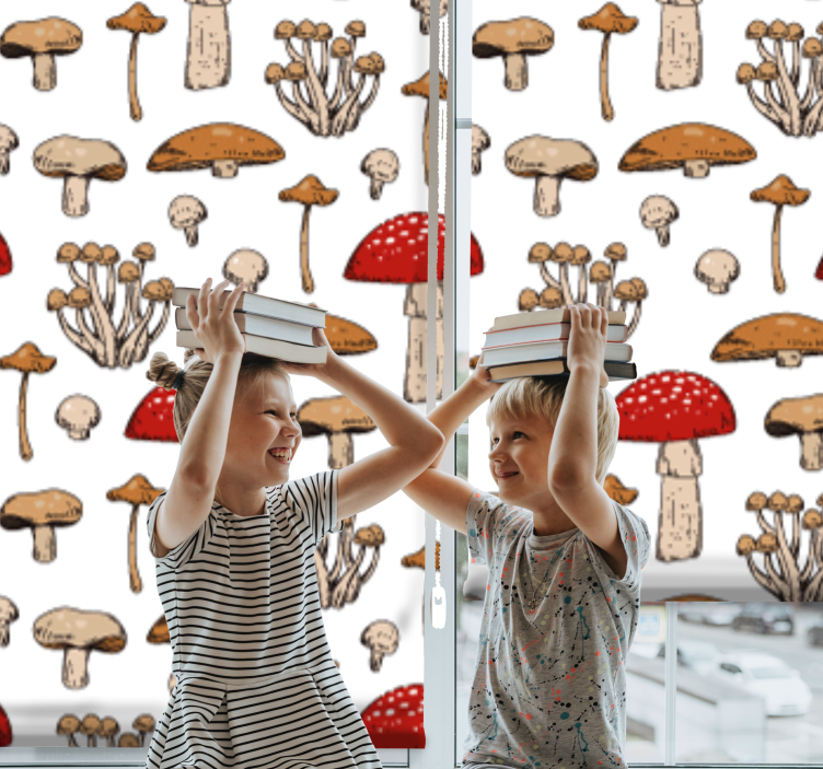 Mushroom brown pattern blind fruit and vegetables - TenStickers