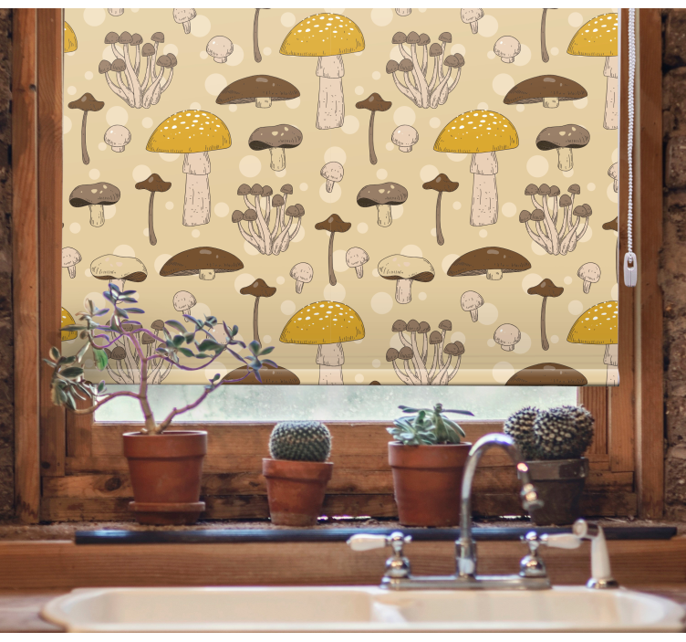 Mushroom Garden Pattern blind flowers and plants - TenStickers