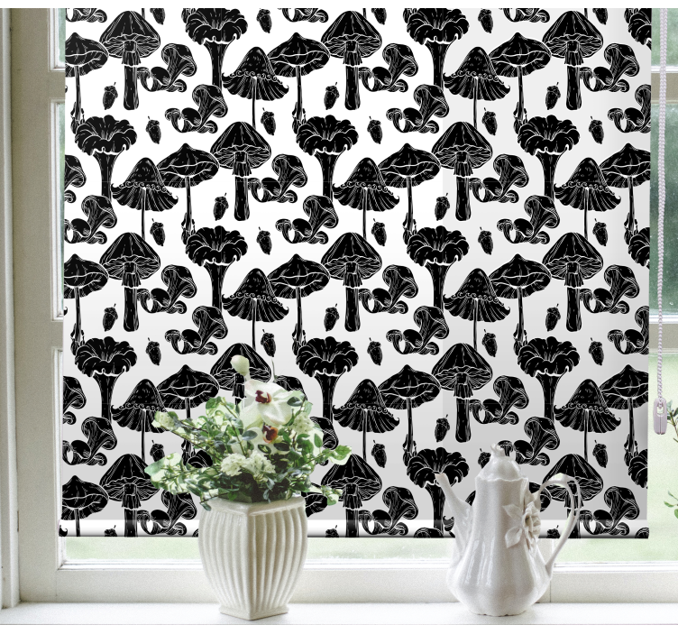 Mushroom Pattern blind flowers and plants - TenStickers