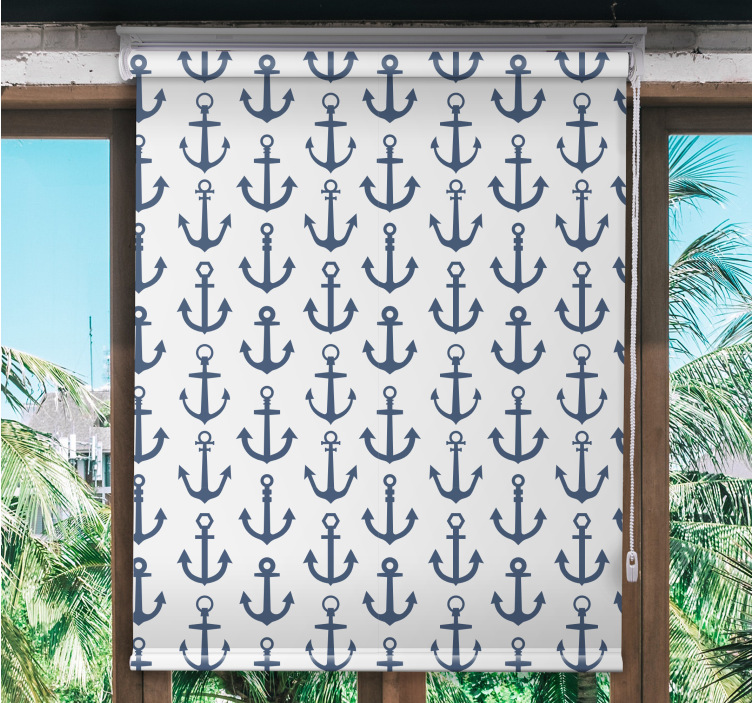 Nautical Anchor Pattern blind - TenStickers