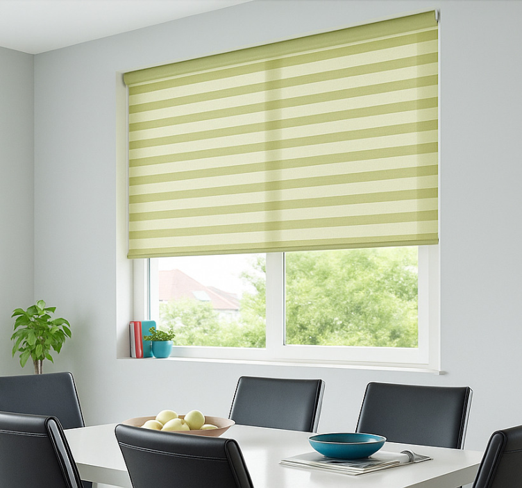 Olive stripes pattern dining room blind - TenStickers
