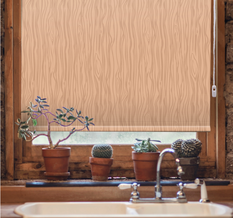 Organic timber design pattern roller blind - TenStickers