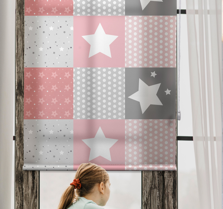 Patchwork Star Pattern nursery roller blind - TenStickers