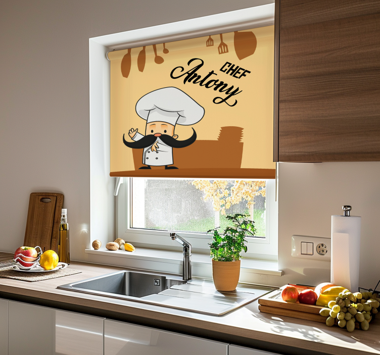 Personalized Chef blind kitchen - TenStickers