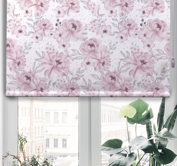 Pink Floral Pattern blind flowers and plants - TenStickers