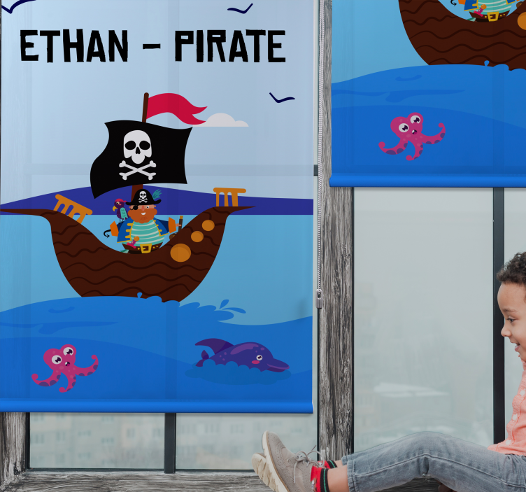 Pirate Adventure Seascape customised roller blind - TenStickers