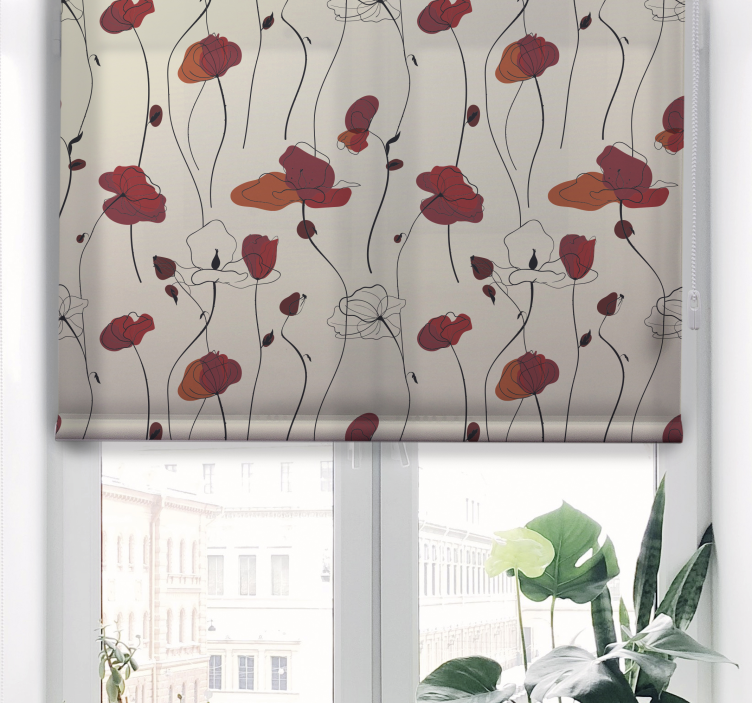 Poppies Classic roller blind - TenStickers