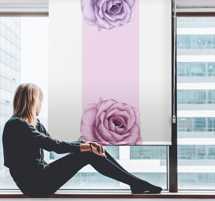 Purple Rose Accent blind flowers and plants - TenStickers