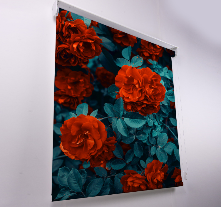 Red carnation flower and leaves Flower blind - TenStickers