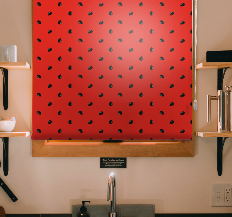 Red Strawberry Pattern blind fruit and vegetables - TenStickers