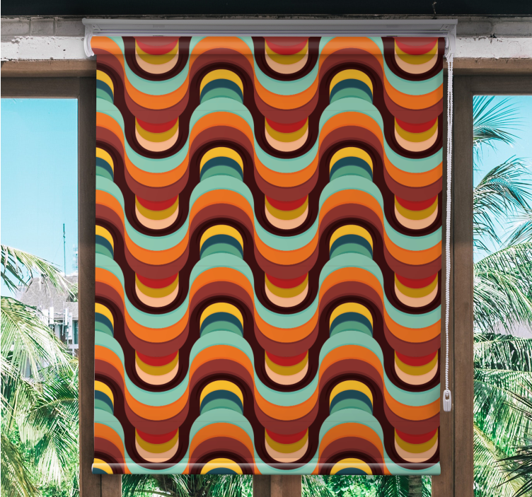 Retro roller blind in retro wave design - TenStickers