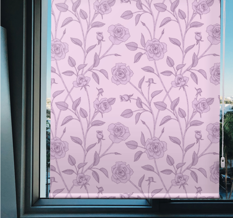 Rose Floral Pattern blind flowers and plants - TenStickers