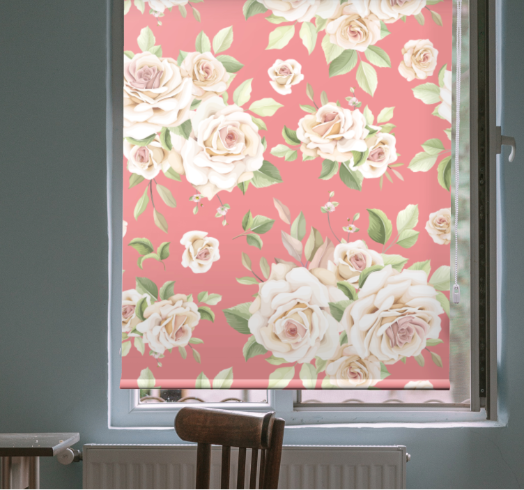 Roses floral pattern dining room blind - TenStickers