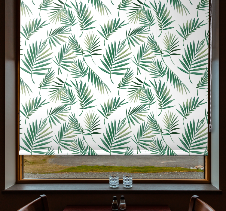 Scandinavian design green leaf Nordic blind - TenStickers