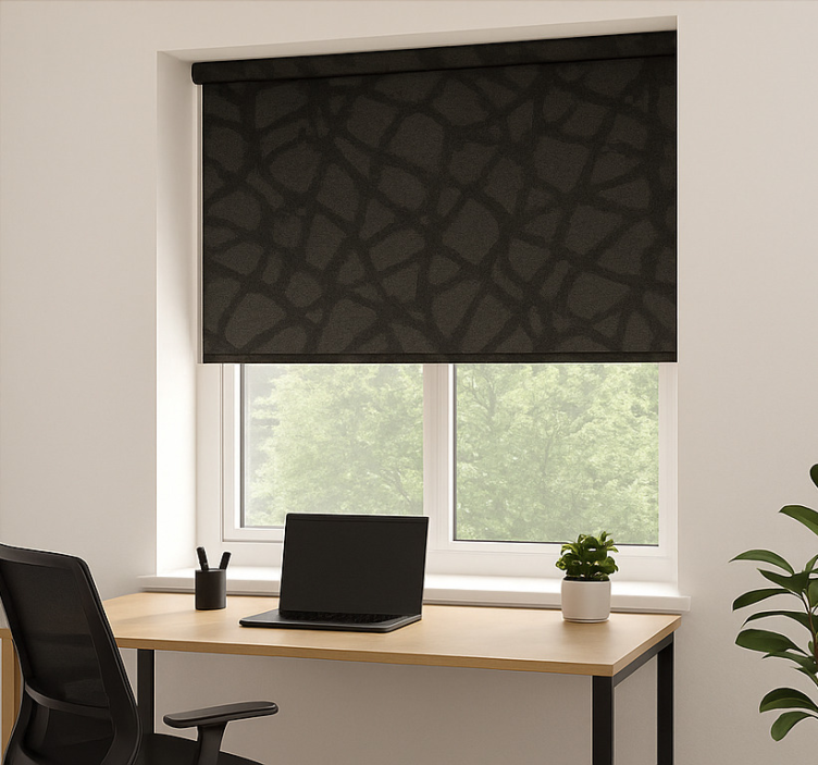 See through black grey blind office - TenStickers