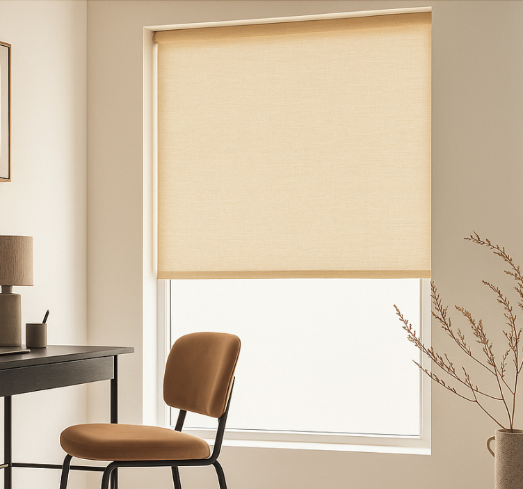 Simple beige see through blind office - TenStickers