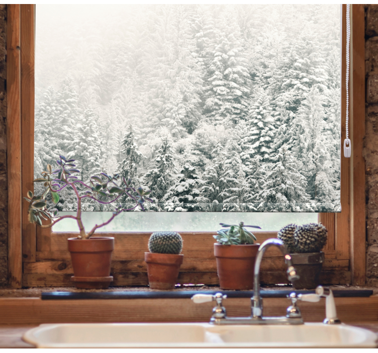 Snow-Covered Pines tree blind - TenStickers