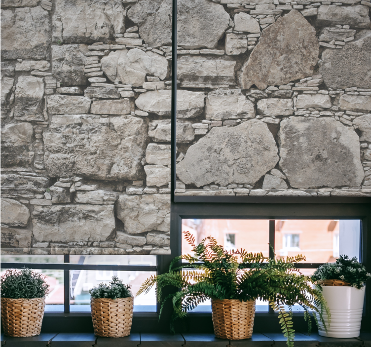 Stone wall effect pattern roller blind - TenStickers